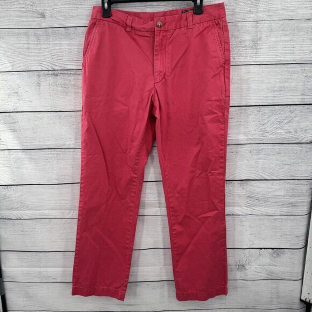 Vineyard Vines Pants Mens 32x30 Pink Flat Front Slim Fit Breaker Pant Chino